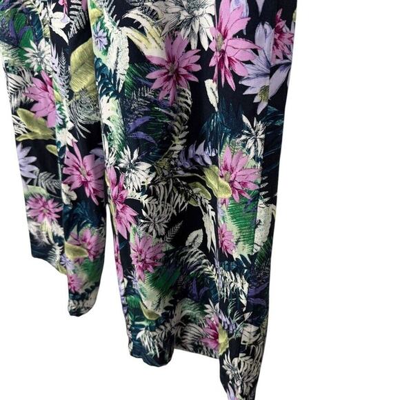 J Jill Womens Floral Cropped Wide Leg Pull On Elastic Waist Rayon Pants sz M - Picture 8 of 16